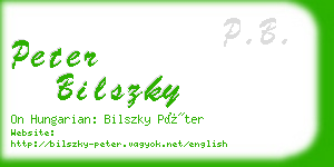 peter bilszky business card